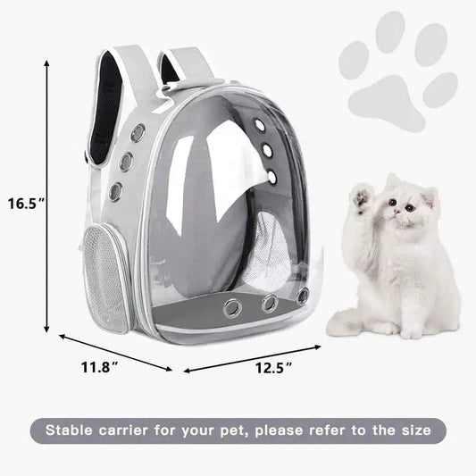 Waterproof Pet Carrier Backpack, Breathable Cat Bubble Bag for Outdoor Travel and Walks