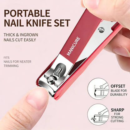 Professional Nail Grooming Kit, Stainless Steel Manicure Set with Portable Storage Box