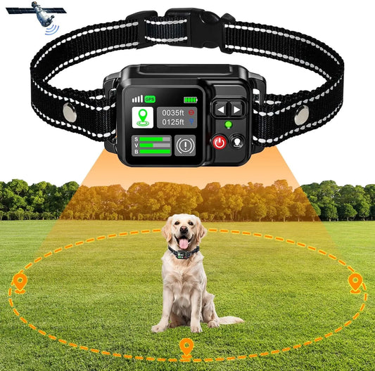 GPS Wireless Dog Fence System, Adjustable Boundary Range 15–2000m with Satellite Technology