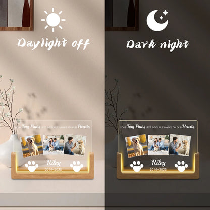 Personalized Pet Night Light, Custom Dog and Cat Photo LED Acrylic Memorial Plaque