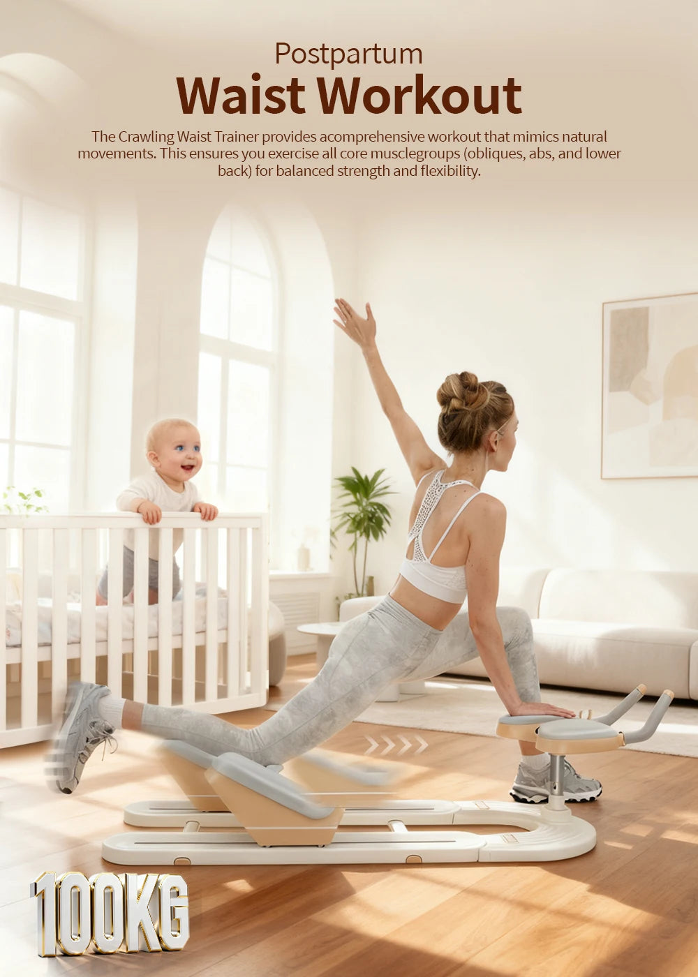 Mountain Climber Abdominal Trainer, Crawling Exercise Machine for Core, Shoulder & Back Training