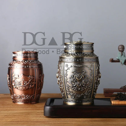 Metal Memorial Cremation Urn, Coffin Box Keepsake for Human, Pet & Small Animal Ashes