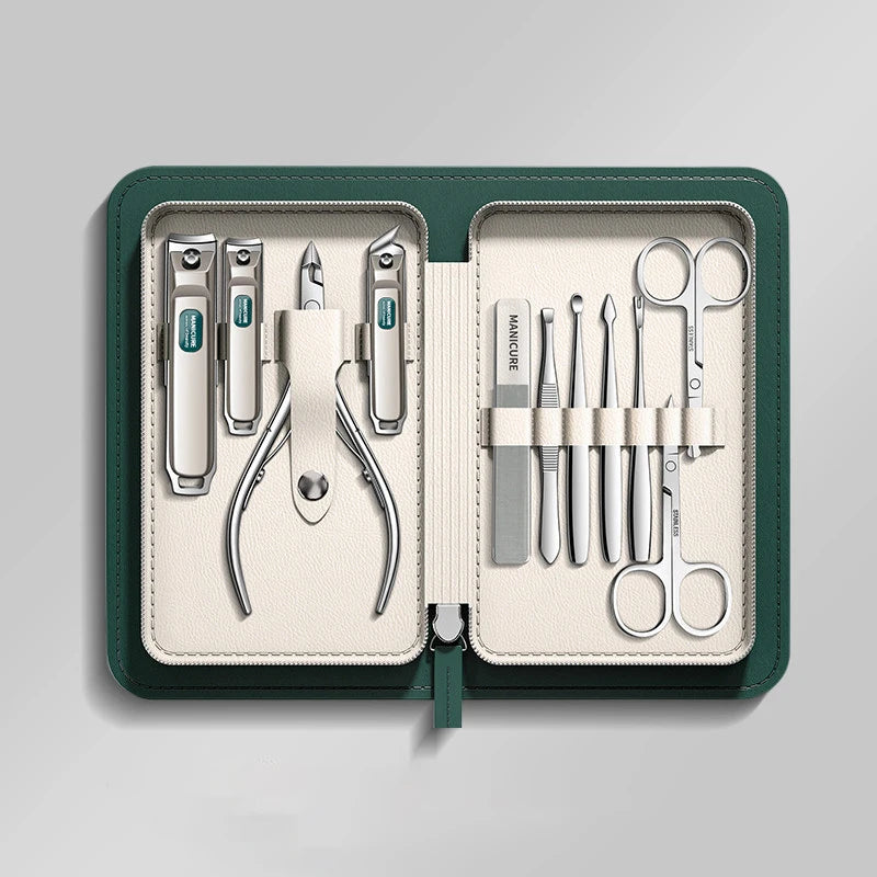 Anti-Splash Nail Clipper Set, 9/11-Piece German-Style Stainless Steel Manicure Kit - Bond Well Supplies