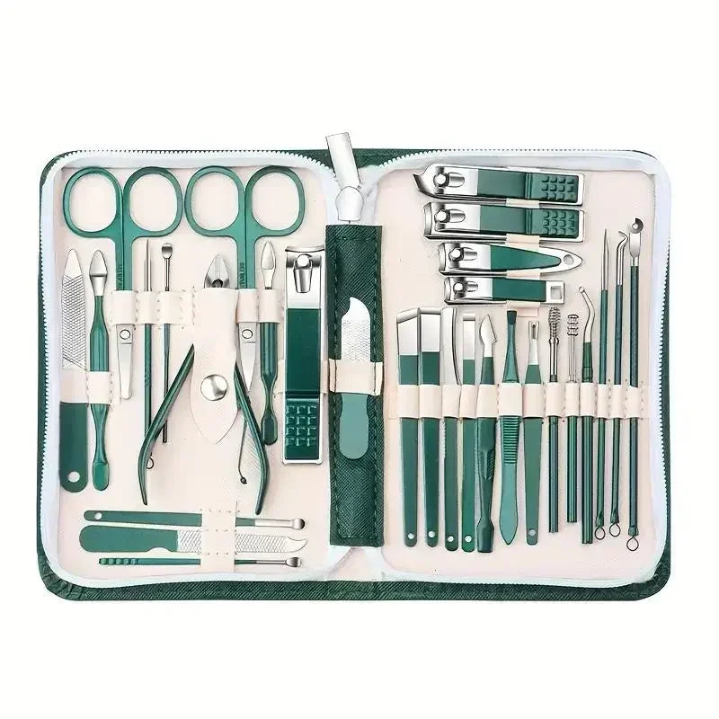 30-Piece Professional Stainless Steel Manicure and Pedicure Set with Travel Case