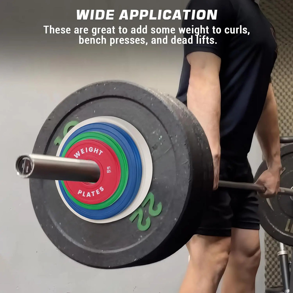 Fractional Barbell Weight Plates, 1.25LB 2.5LB 5LB 10LB Rubber-Coated Strength Training Set