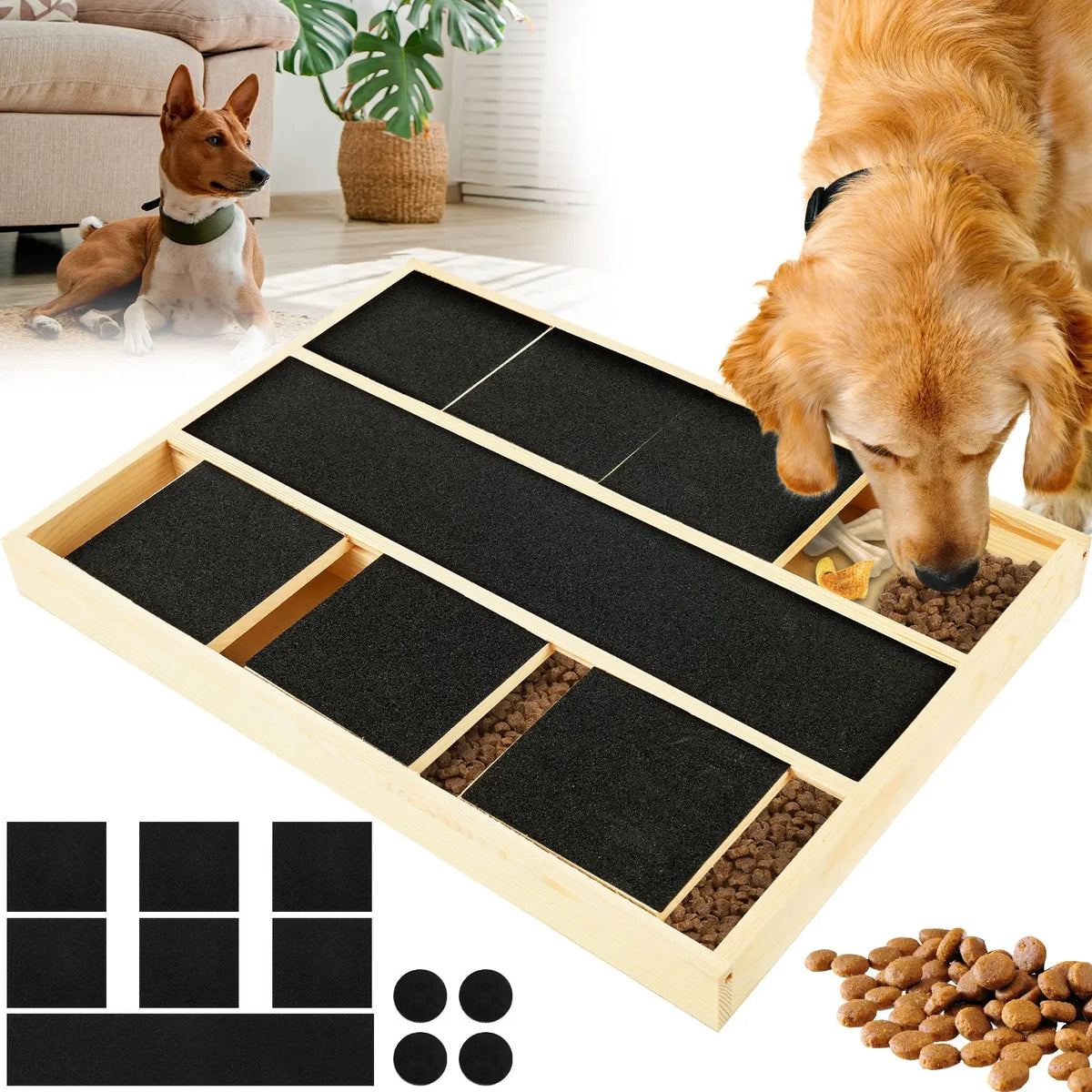Dog Nail Scratch Pad, Non-Slip Nail File Board with Replacement Sandpaper & Built-In Treat Box for Pet Grooming - Bond Well Supplies