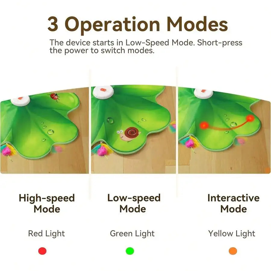 Interactive Rechargeable Cat Toy With LED Dot And Feather