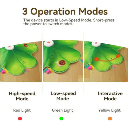 Interactive Rechargeable Cat Toy With LED Dot And Feather