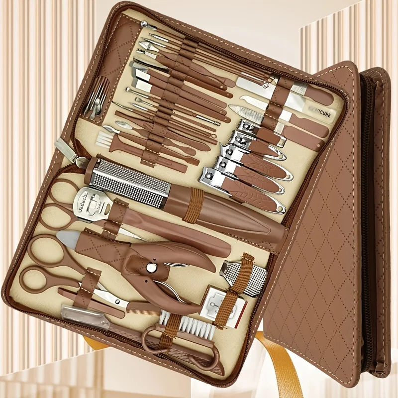 Professional 42PCS Nail Clipper Set, Stainless Steel Cuticle Nippers & Manicure Tools with Storage Case - Bond Well Supplies
