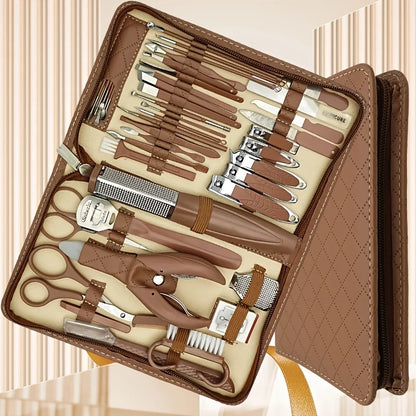 Professional 42PCS Nail Clipper Set, Stainless Steel Cuticle Nippers & Manicure Tools with Storage Case - Bond Well Supplies