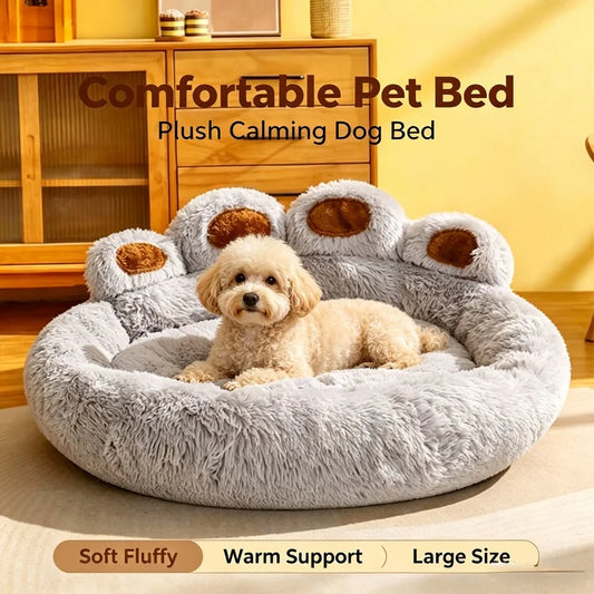 Bear-Paw Pet Bed, Soft Non-Slip Winter Sofa Cushion for Small, Medium & Large Pets - Bond Well Supplies