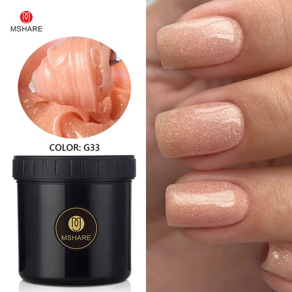 MSHARE 250g Builder Nail Gel, Hard Gel for Nail Extensions, French Nail Art and Sculpting