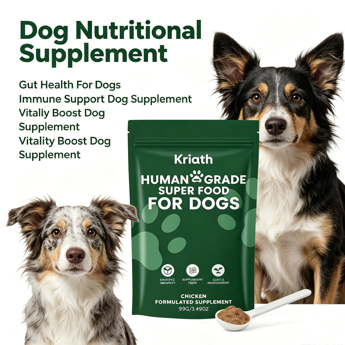 Dog Nutrition Powder, Digestive & Gut Health Support Supplement for Daily Wellness - Bond Well Supplies