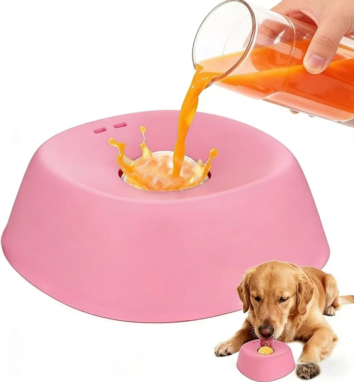 Dog Slow Feeder Lick Bowl, 3/4 Cup Non-Slip Treat Dish for Ice Cream, Yogurt & Liquid Snacks - Bond Well Supplies