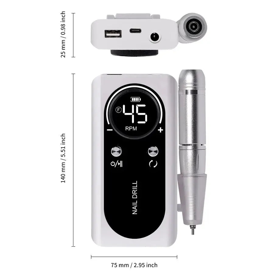 Professional 45,000 RPM Rechargeable Electric Nail Drill Machine