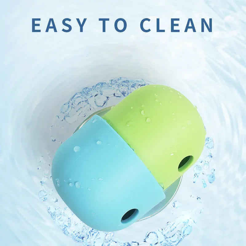 Freezable Silicone Dog Toy, Fill & Freeze Treat Puzzle Ball for Slow-Release Feeding & Summer Enrichment - Bond Well Supplies