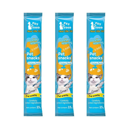 Cat Treat Snack Sticks, Soft Chews, 15g Pack, Assorted Tuna, Chicken, Beef & Salmon Flavors - Bond Well Supplies