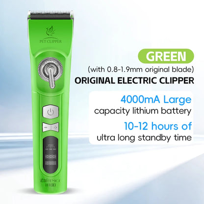 Fenice H100 Cordless Rechargeable Pet Hair Clipper, Low-Noise Dog & Cat Grooming Trimmer