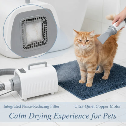 Professional Pet Grooming Dryer, 2100W Dog & Cat Hair Dryer with 9 Speeds, 9 Temperature Settings, 3 Nozzles & 6.56ft Hose