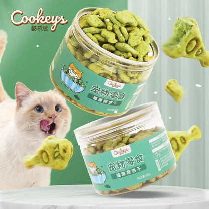 Mint Cat Biscuits, Crunchy Pet Treats for Cats, Daily Reward & Chewing Snack - Bond Well Supplies