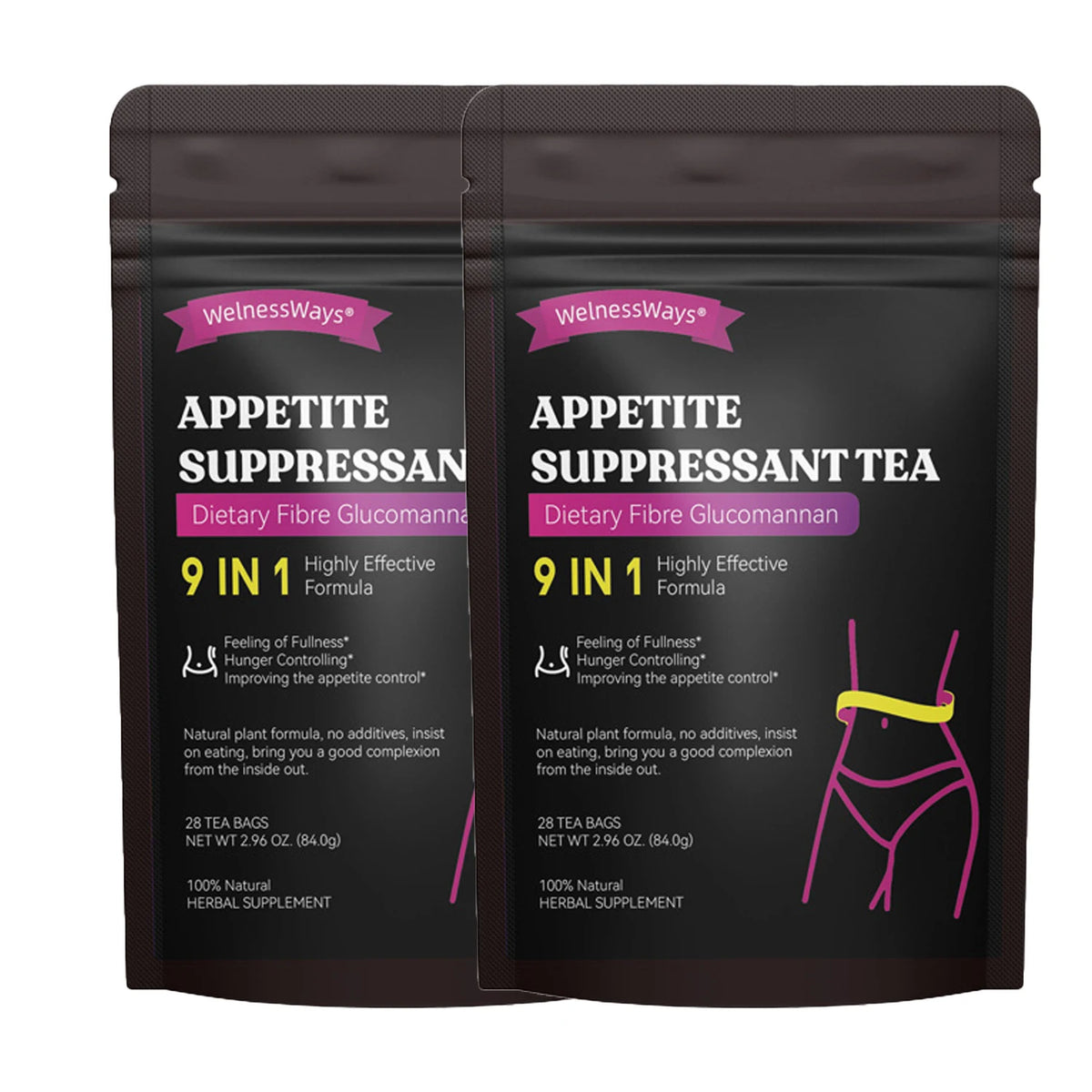 Appetite Suppressant Green Tea, Fullness Support & Dietary Supplement, 28 Tea Bags - Bond Well Supplies