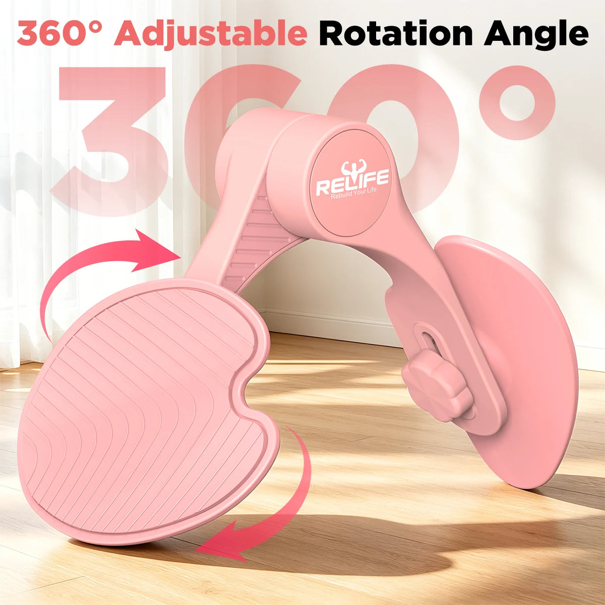 RELIFE Thigh Master, 360° Adjustable Leg Exerciser for Home, Gym, Office and Outdoor Workouts