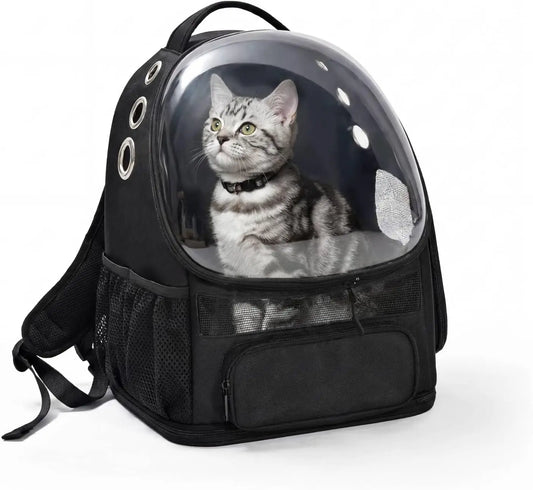 Pet Carrier Backpack for Small Cats and Dogs with Bubble Window, Ventilated Mesh and Foldable Design