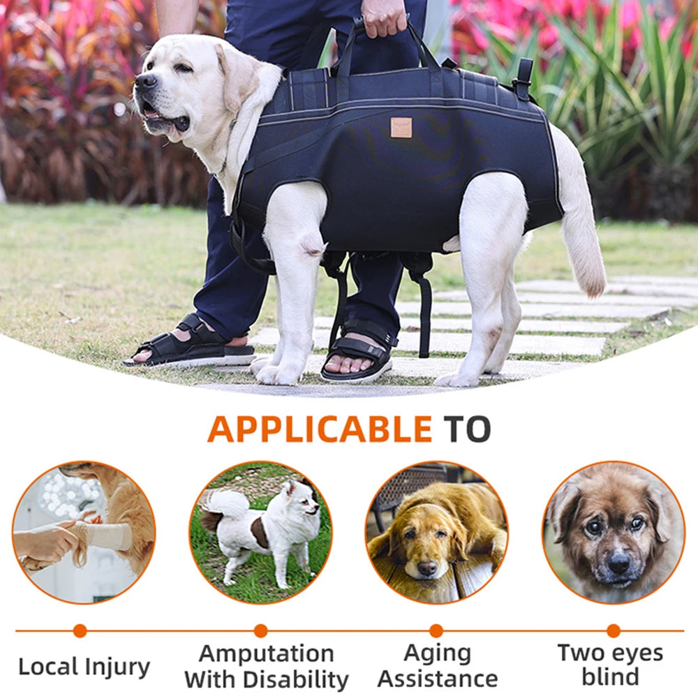 Large Dog Carrier Backpack with Full-Body Support and Handle for Elderly and Disabled Dogs
