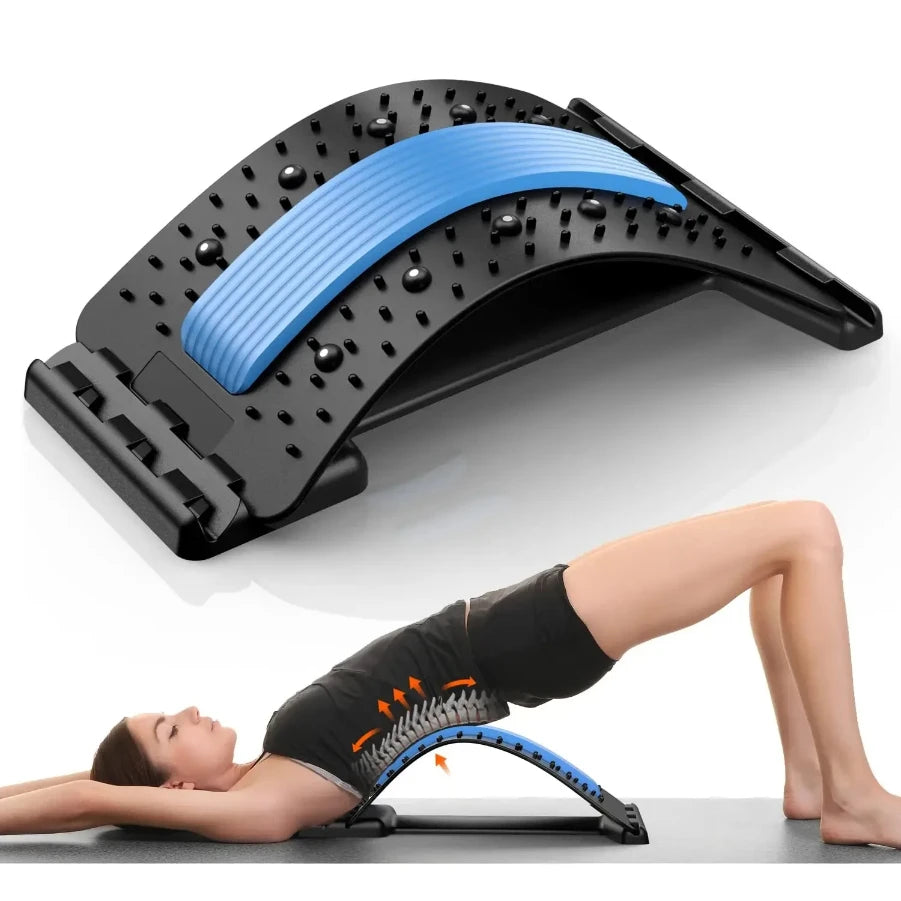 Lumbar Back Extensor, Spinal Stretching Support Device for Home Exercise & Back Care
