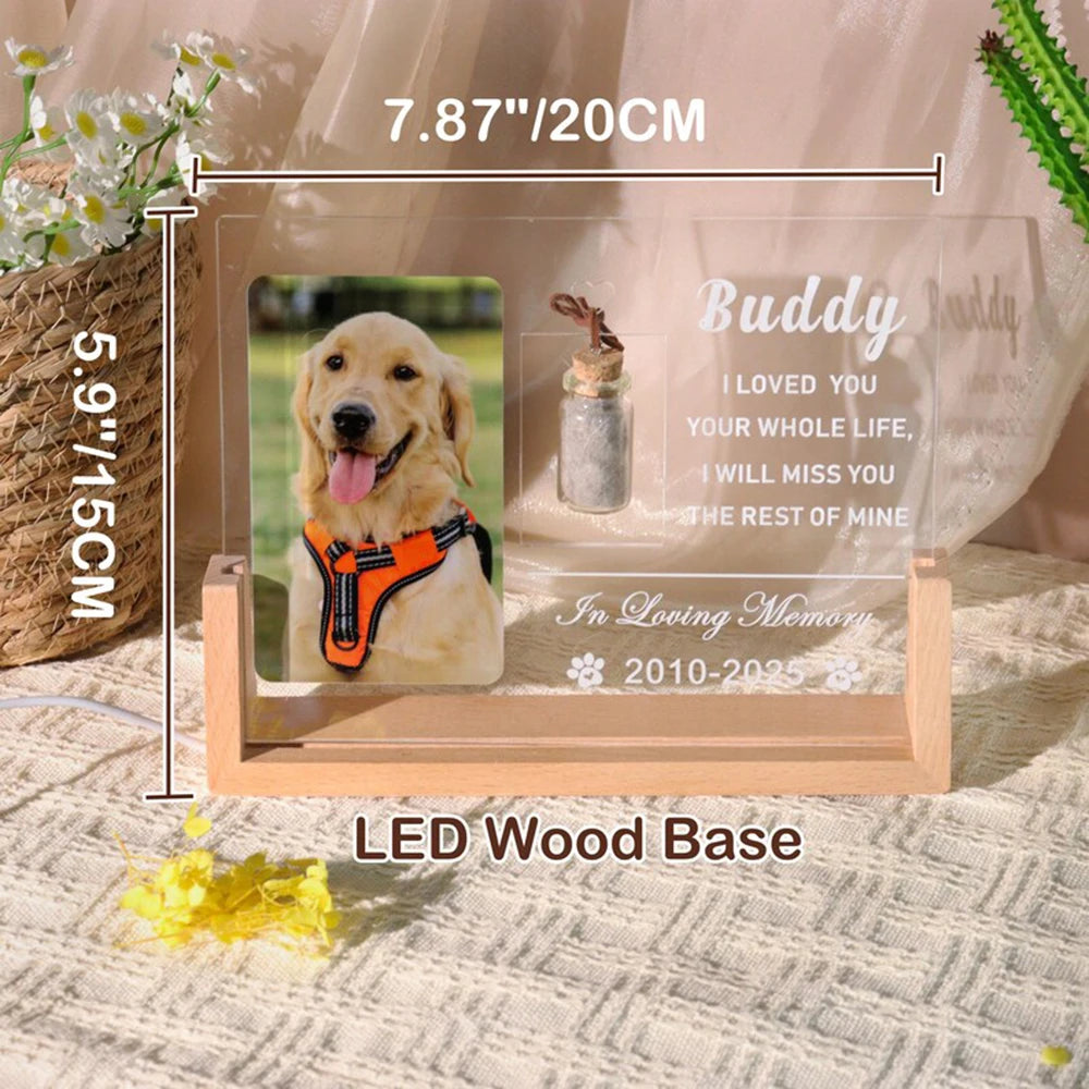 Personalized Pet Memorial Acrylic Plaque, Custom Photo Keepsake for Dogs and Cats