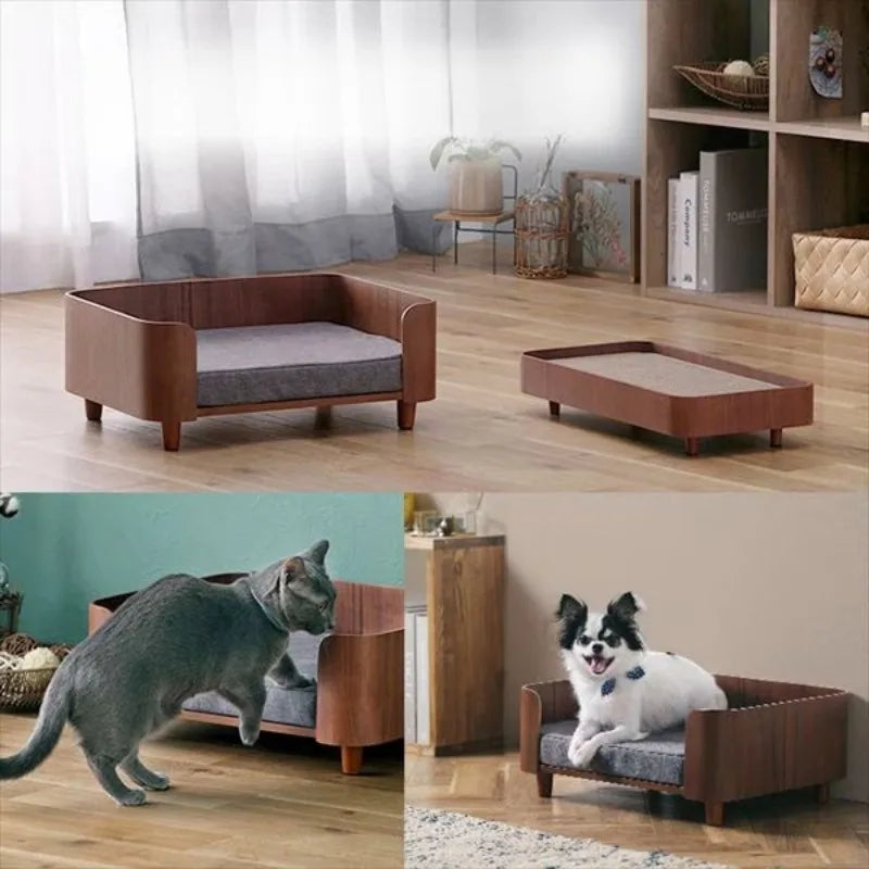 Modern Wooden Cat & Dog Kennel, Comfortable Indoor Pet Bed & Furniture - Bond Well Supplies