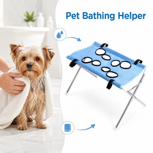 Pet Grooming Bathing Hammock, Foldable Drying Table with Breathable Mesh for Dogs & Cats - Bond Well Supplies