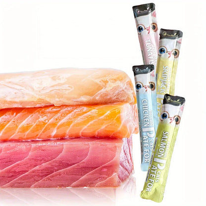 Cat Snack Sticks, 10.58oz Variety Pack with Chicken, Tuna, Rabbit & Salmon Flavors - Bond Well Supplies