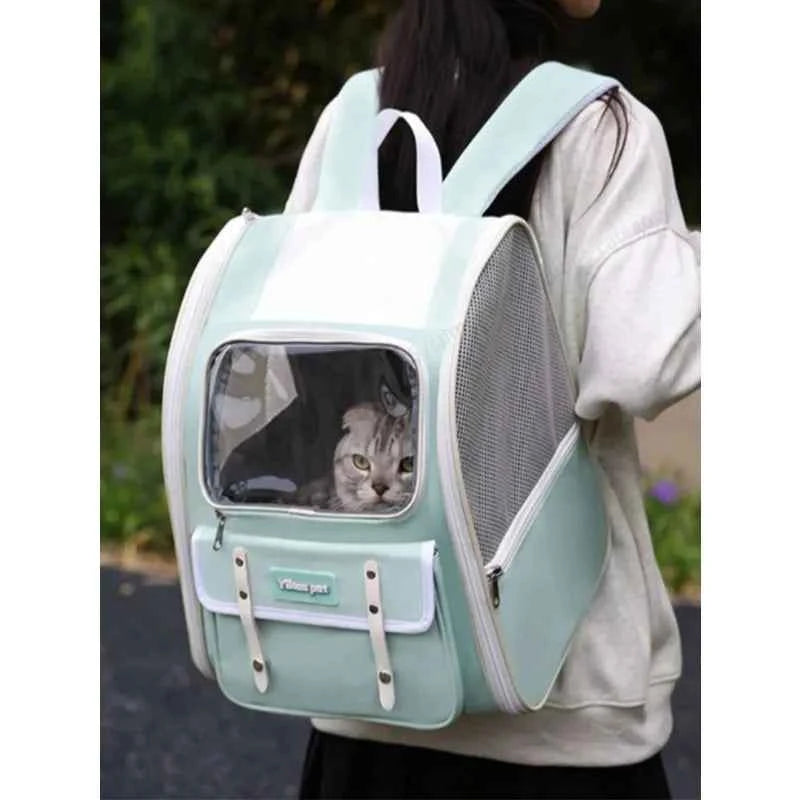 Airline-Approved Cat Carrier Backpack, Foldable Breathable Bag for Travel, Hiking and Vet Transpor