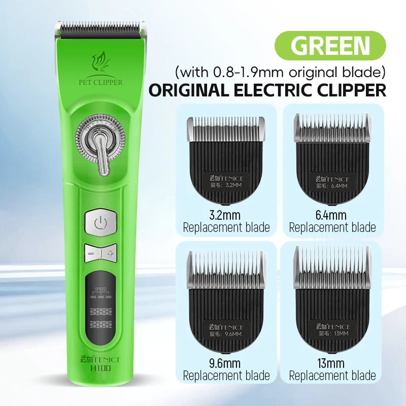 Fenice H100 Cordless Rechargeable Pet Hair Clipper, Low-Noise Dog & Cat Grooming Trimmer