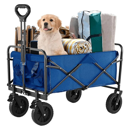 Heavy-Duty Foldable Pet Stroller, Rolling Dog & Cat Carrier Cart with Multiple Storage Compartments