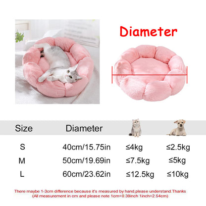 Super Soft Round Dog Bed, Warm Plush Pet House for Medium & Large Dogs, 6 Sizes