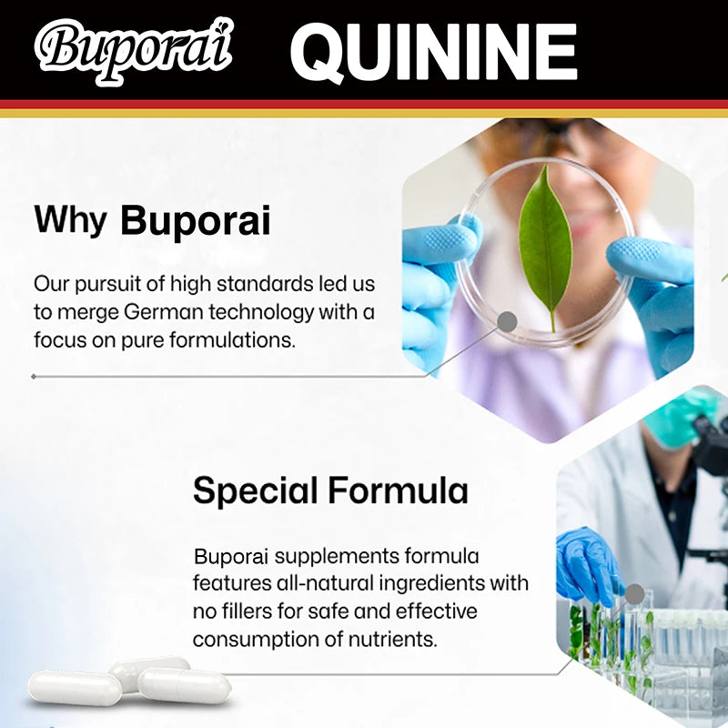 Premium Quinine Capsules for Daily Nutritional Support, Made in the USA