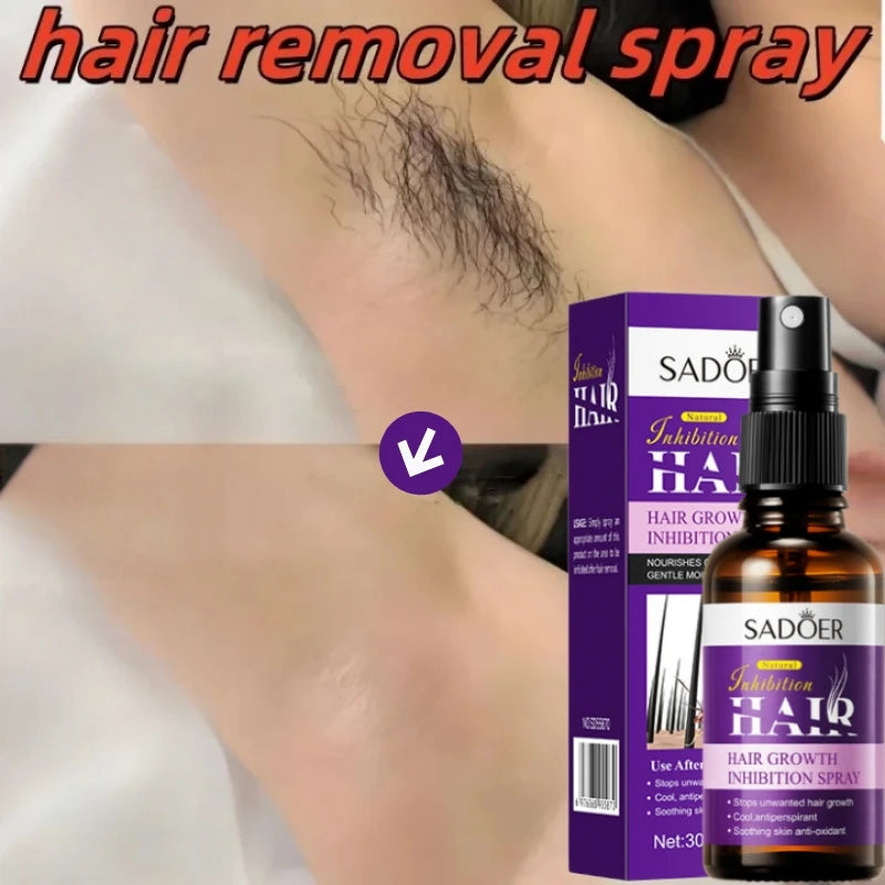 Hair Removal Spray with Growth Inhibitor, 2-Minute Fast Depilatory for Men & Women - Bond Well Supplies