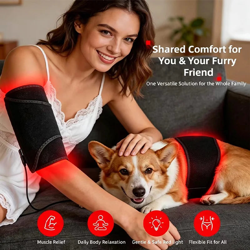 Red Light Therapy Pad, 70 LEDs, 660nm & 850nm Near-Infrared Heating Pad for Arm, Leg, Shoulder & Back - Bond Well Supplies