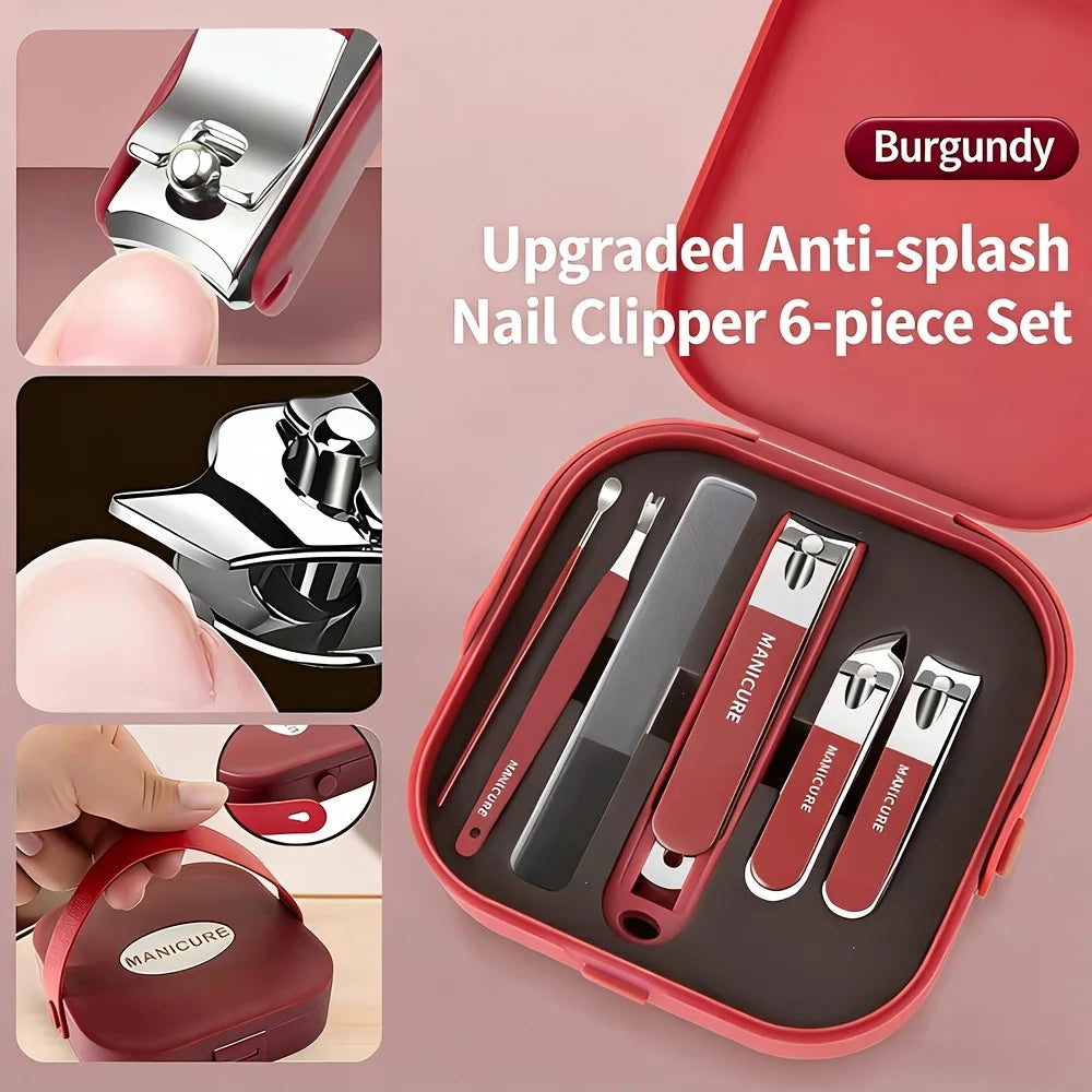 Professional Nail Grooming Kit, Stainless Steel Manicure Set with Portable Storage Box