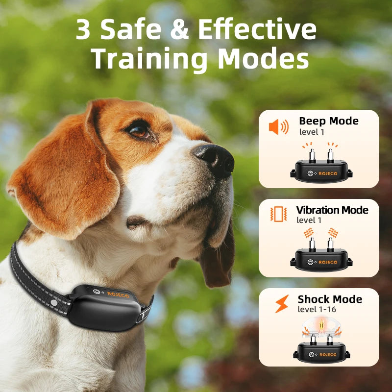 ROJECO Remote Dog Training Collar, Adjustable Training Modes, IPX7 Waterproof