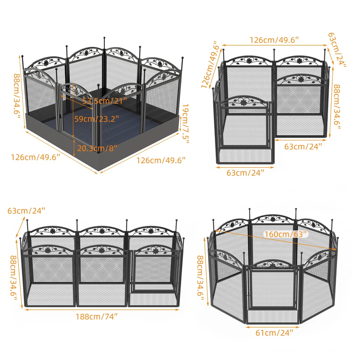 Heavy-Duty Metal Puppy Playpen, 8-Panel Indoor & Outdoor Dog Exercise Pen with Waterproof Whelping Pad