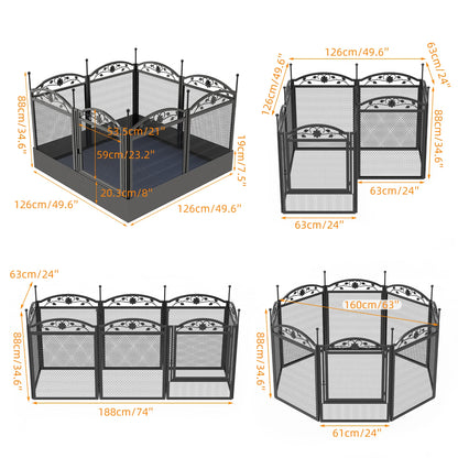 Heavy-Duty Metal Puppy Playpen, 8-Panel Indoor & Outdoor Dog Exercise Pen with Waterproof Whelping Pad