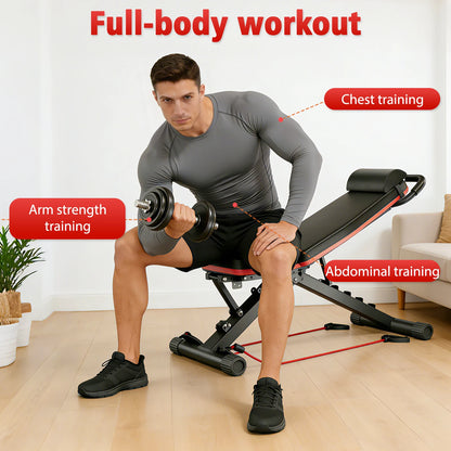 14-in-1 Adjustable Workout Bench, Foldable Dumbbell Bench for Full-Body Strength Training, 1000 lb Capacity