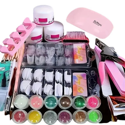 Professional Acrylic Nail Powder & Liquid Monomer Set, 3D Nail Art & Decoration Kit - Bond Well Supplies