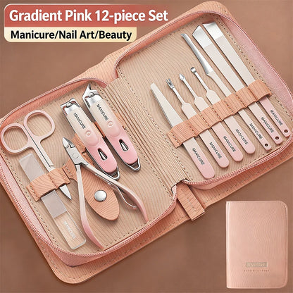 Stainless Steel Nail Clipper Set, 10-22PCS Manicure & Pedicure Tools with Portable Case - Bond Well Supplies
