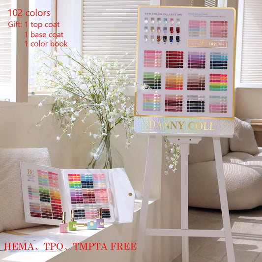 Gel Nail Polish 102 Colors, Glitter Nail Varnish Collection with Assorted Bottles for Manicure - Bond Well Supplies