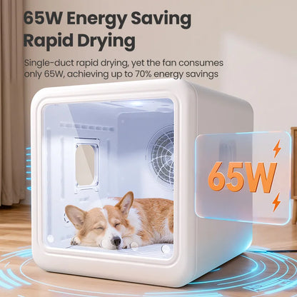 Automatic Pet Grooming Dryer Box, Large Capacity 70L with Adjustable Temperature and Speed Settings