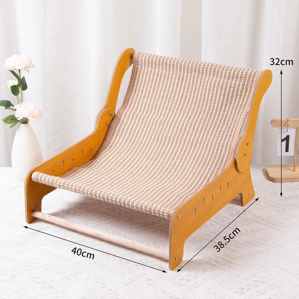 Cat Scratcher Bed, 2-in-1 Elevated Pet Sofa with Sisal Scratching Surface and Breathable Hammock - Bond Well Supplies